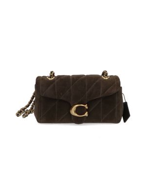 Donkergroene schoudertas/crossbody met goudkleurige details Coach