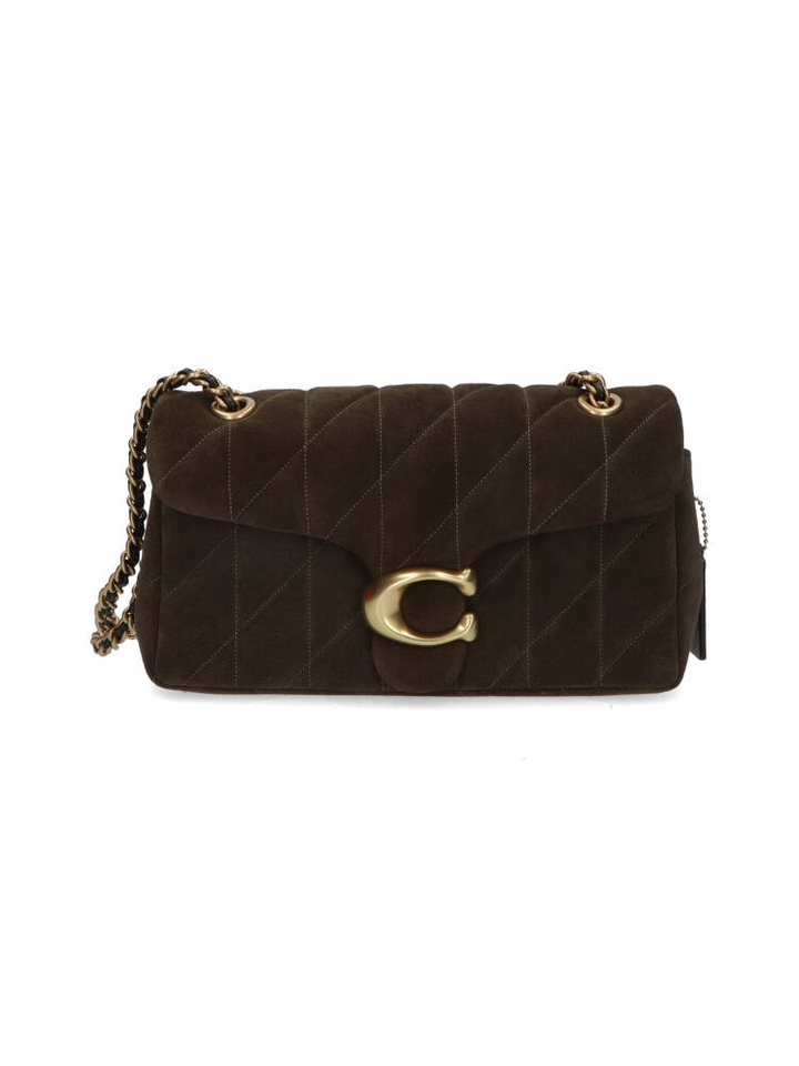 Donkergroene schoudertas/crossbody met goudkleurige details Coach