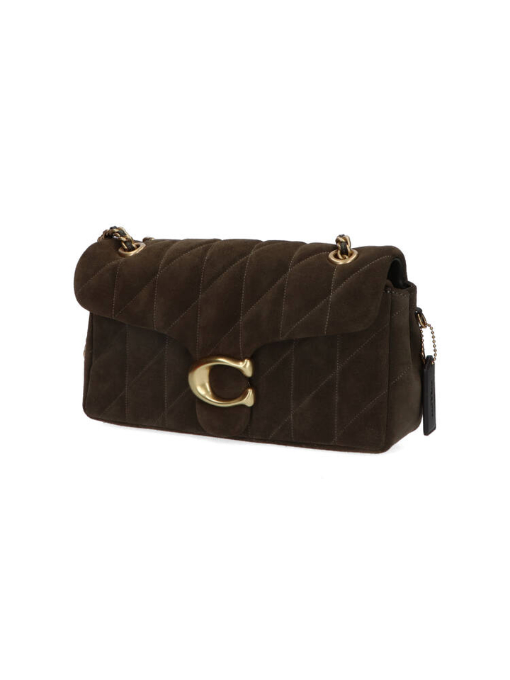 Donkergroene schoudertas/crossbody met goudkleurige details Coach