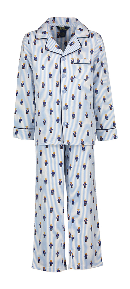 Lichtblauw gestreepte pyjama met beertes Ralph Lauren 