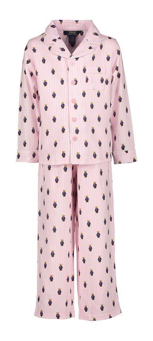 Lichtroze gestreepte pyjama met beertjes Ralph Lauren