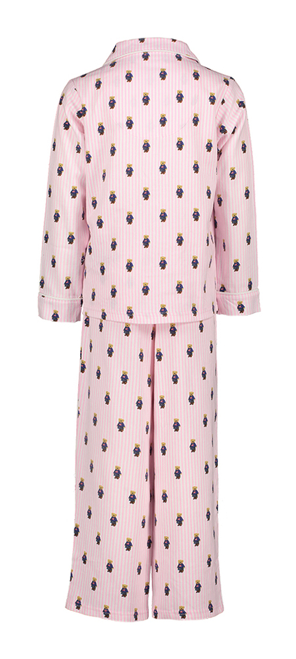 Lichtroze gestreepte pyjama met beertjes Ralph Lauren 