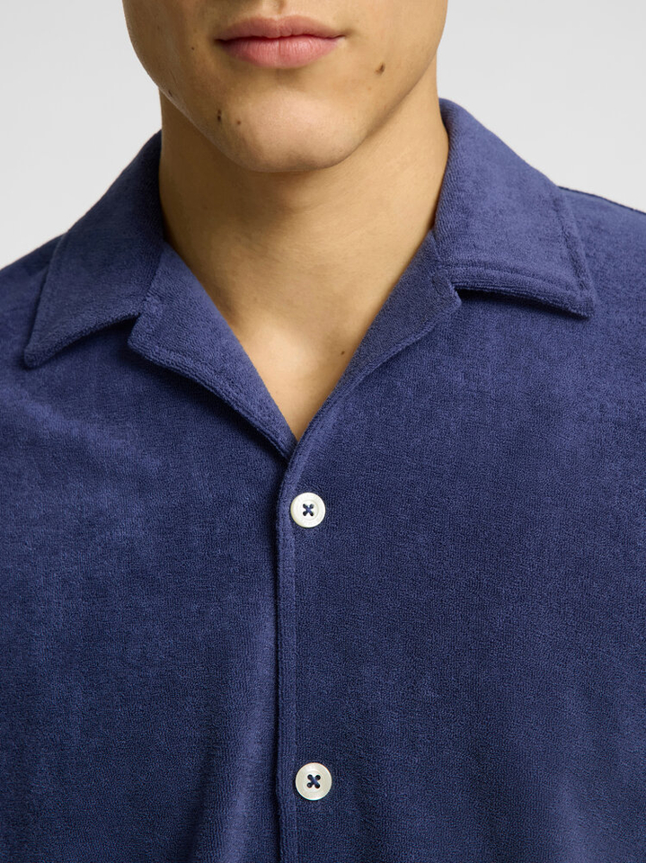 Blauw hemd in badstof Selected 