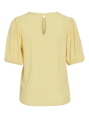 Gele t-shirt met pofmouw Vikally Vila 