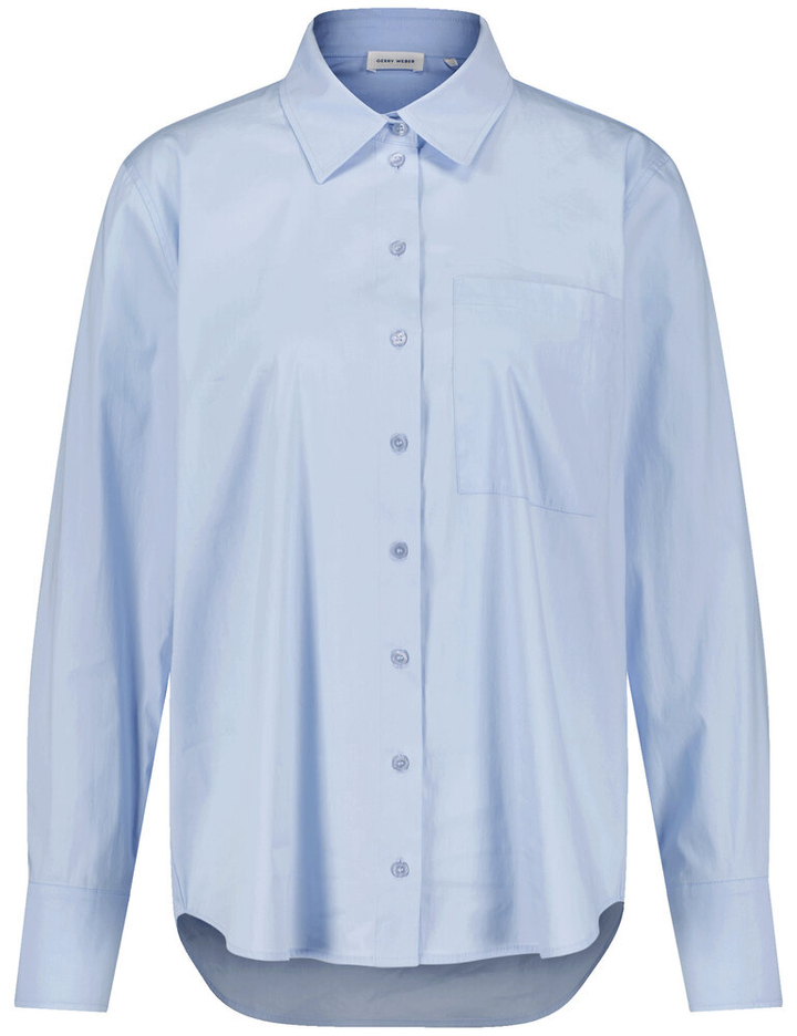 Lichtblauwe katoenen blouse met lange mouwen Gerry Weber