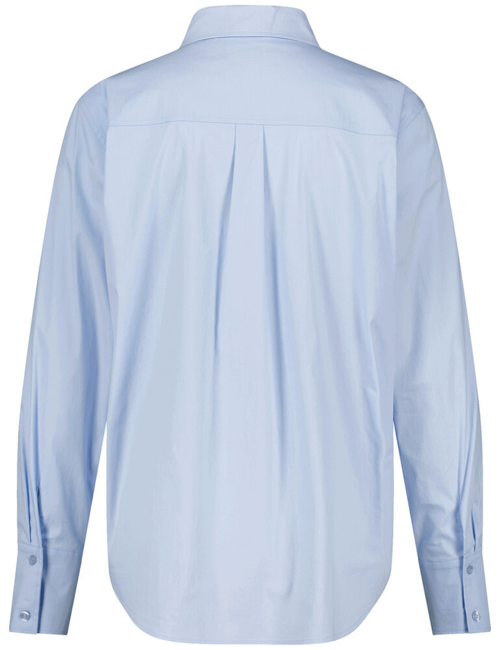 Lichtblauwe katoenen blouse met lange mouwen Gerry Weber