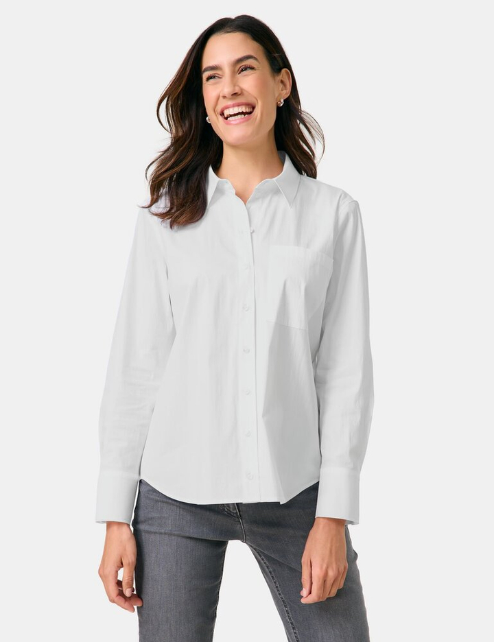 Witte katoenen blouse met lange mouwen Gerry Weber