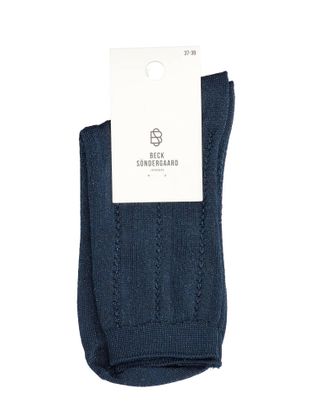 Becksöndergaard Donkerblauwe sokken met glitter Beck Sondergaard