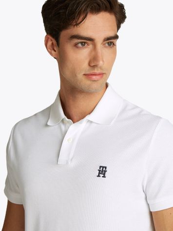 Witte katoenen polo met korte mouwen Tommy Hilfiger