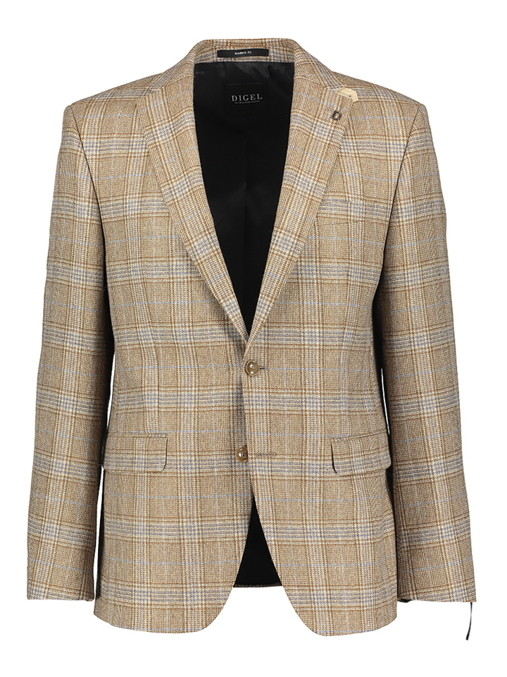 Beige en bruine modern fit blazer in print Ezzo Digel