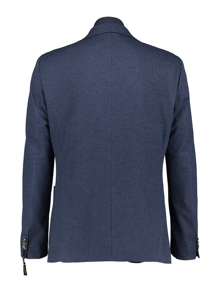Blauwe structuur lange blazer Earl Digel 