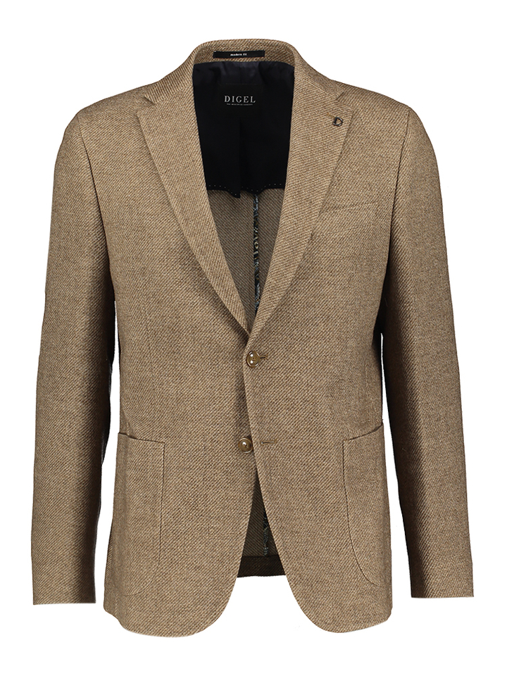 Bruine modern fit blazer met wol Edward  Digel 