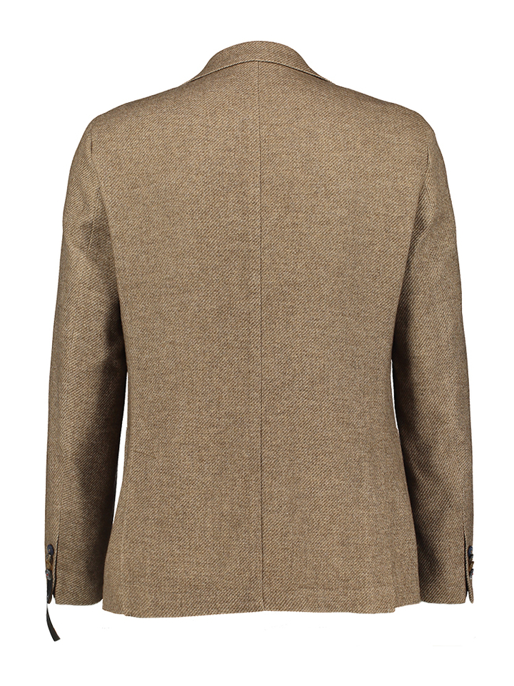 Bruine modern fit blazer met wol Edward  Digel 