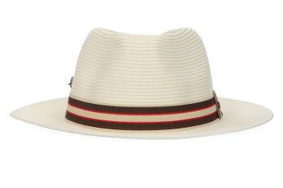 House Of Ord Ivory/Taupe hoed Stripe Fedora