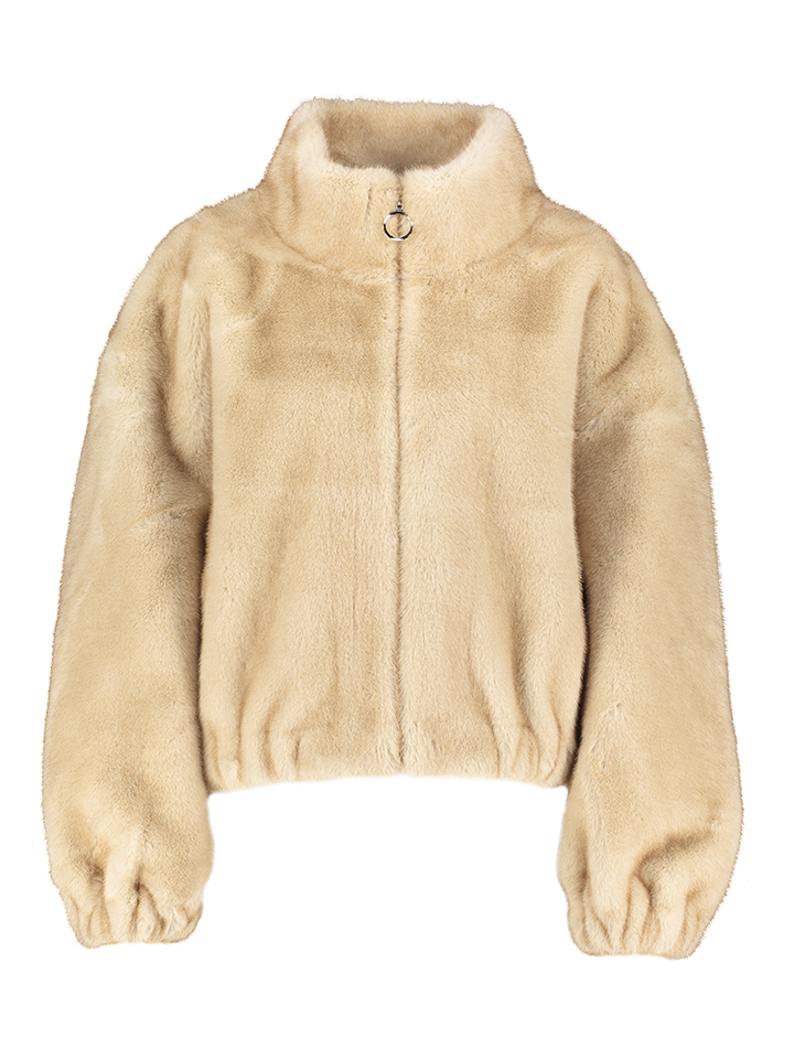 Beige faux fur bomber jacket Co'Couture