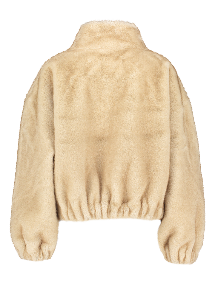 Beige faux fur bomber jacket Co'Couture