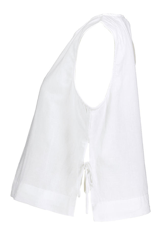 Witte katoenen blouse met korte mouwen Svetlana Neo Noir