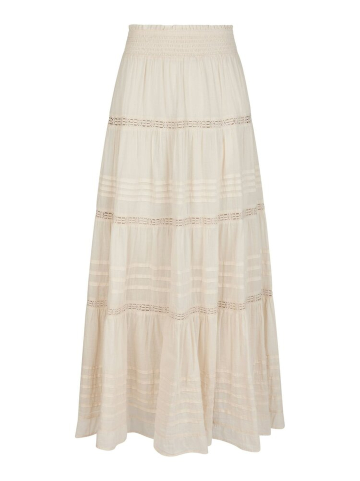 Ecru/beige rok met broderie en elastiek Felicia Neo Noir