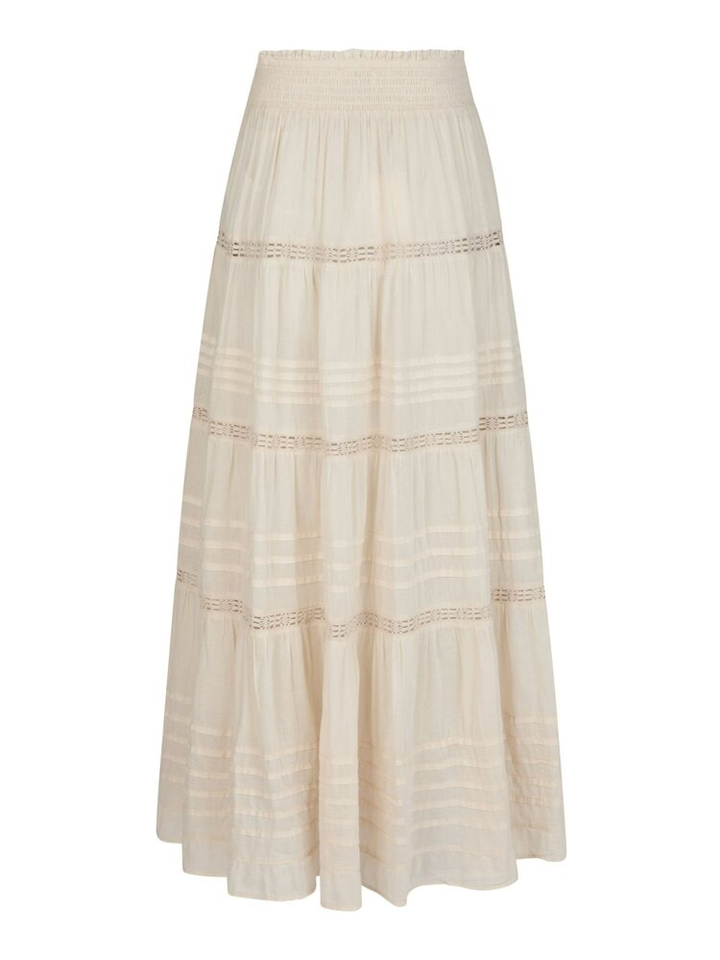 Ecru/beige rok met broderie en elastiek Felicia Neo Noir