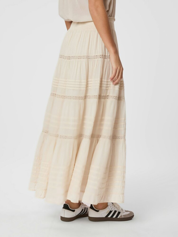 Ecru/beige rok met broderie en elastiek Felicia Neo Noir