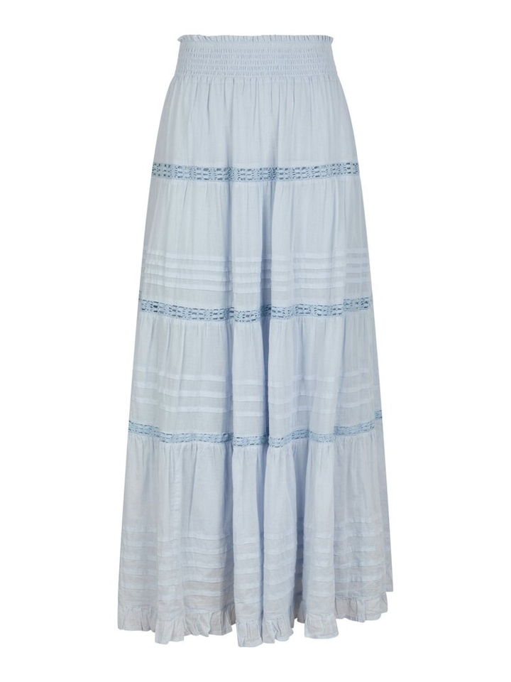 Licht blauwe rok met broderie en elastiek Felicia Neo Noir 