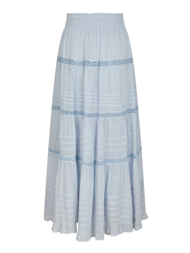 Licht blauwe rok met broderie en elastiek Felicia Neo Noir 