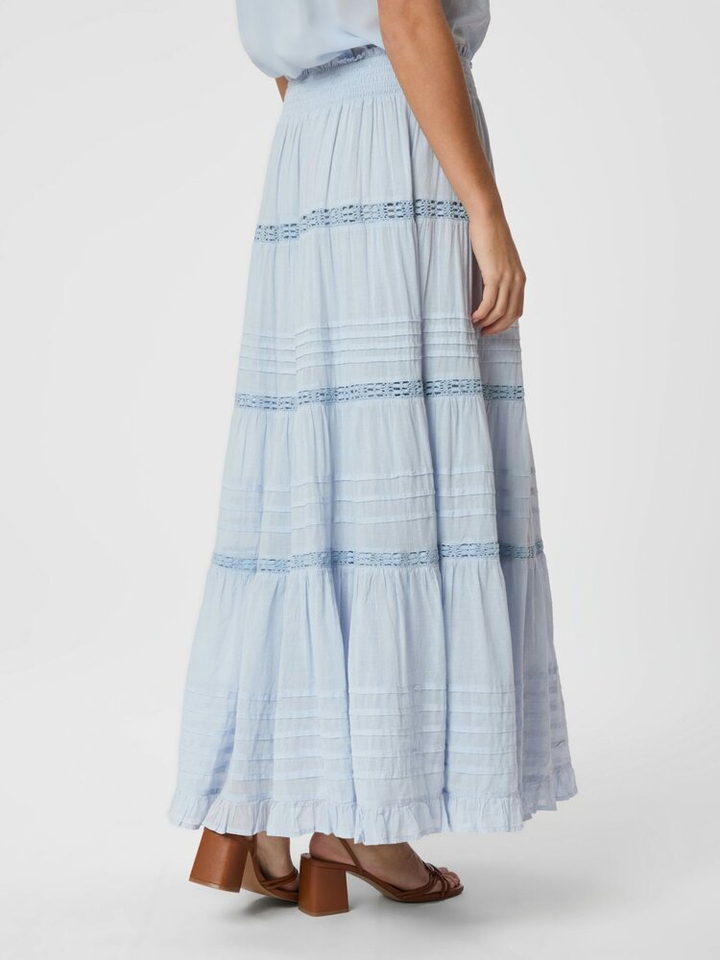 Licht blauwe rok met broderie en elastiek Felicia Neo Noir 