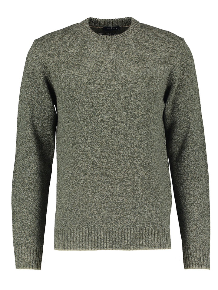 Groene merino wollen pull met ronde hals Hackett
