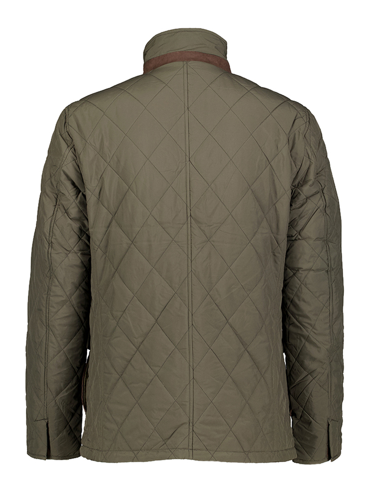 Kaki jas met ruitpatroon Hackett