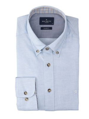 Lichtblauw katoenen hemd (regular fit) met lange mouwen Hackett