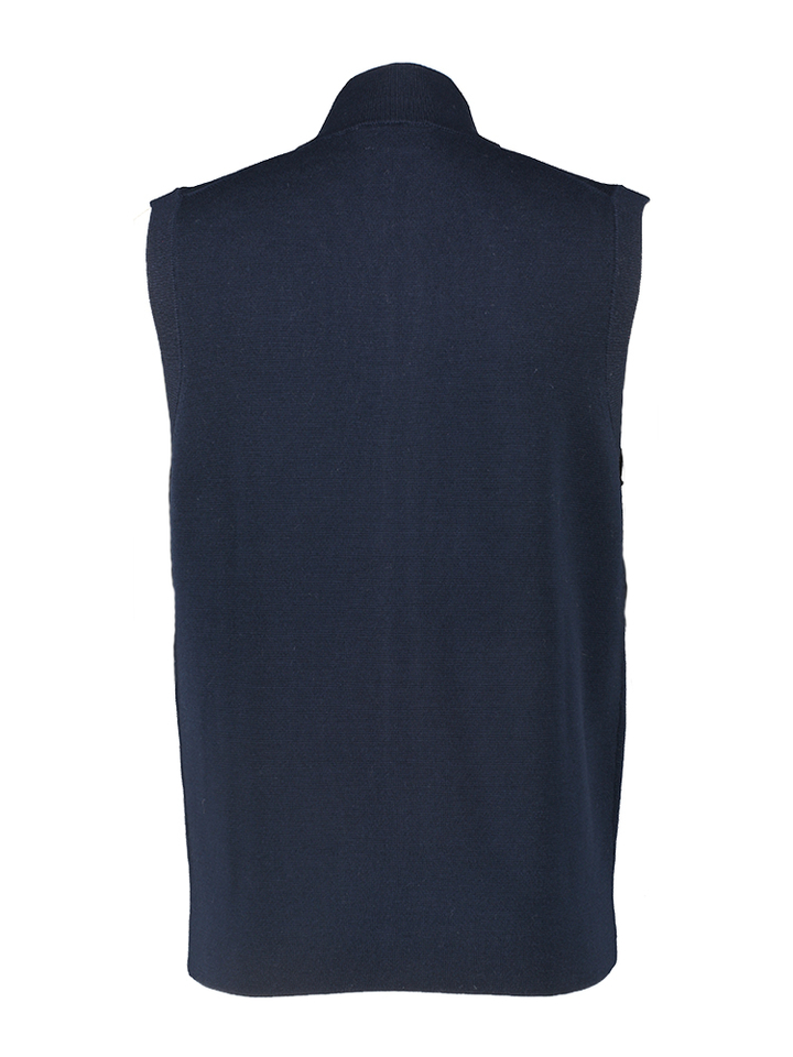 Donkerblauwe cardigan met ritssluiting Hackett