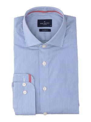 Wit katoenen hemd (regular fit) met strepen en lange mouwen Hackett