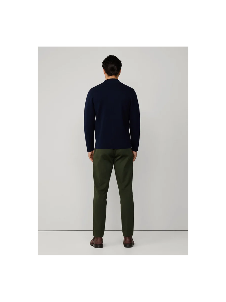 Donkerblauwe wollen gilet met rits Hackett