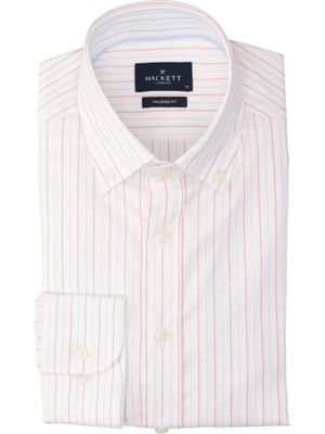 Wit katoenen hemd (regular fit) met strepen en lange mouwen Hackett