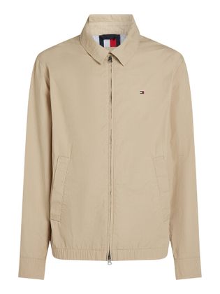 Tommy Hilfiger Beige korte jas met rits en lange mouwen