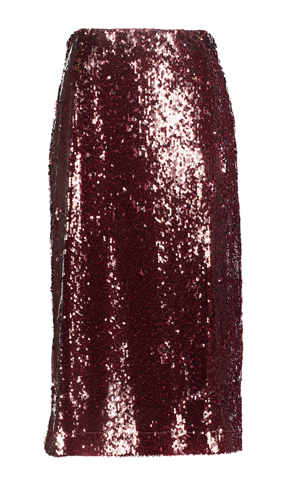Bordeaux halflange rok in pailetten Zidda Minus