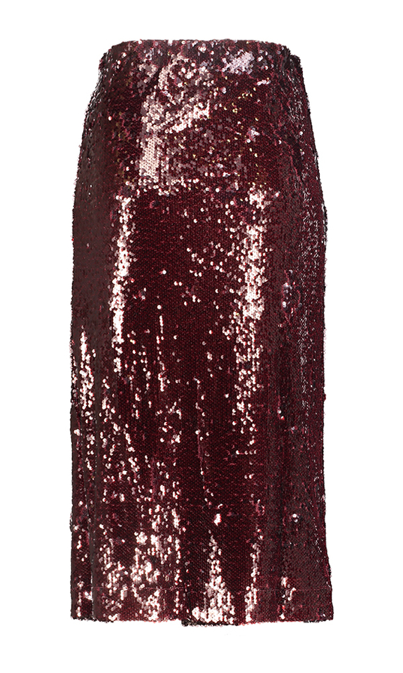 Bordeaux halflange rok in pailetten Zidda Minus