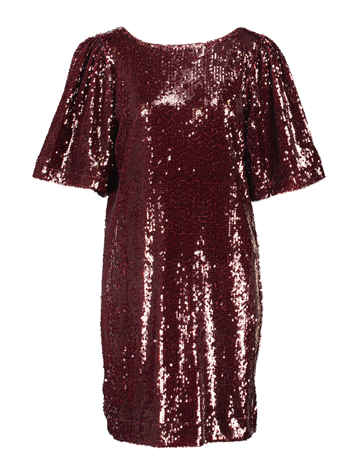 Bordeaux feestelijke jurk in pailetten Zidda Dress Minus 