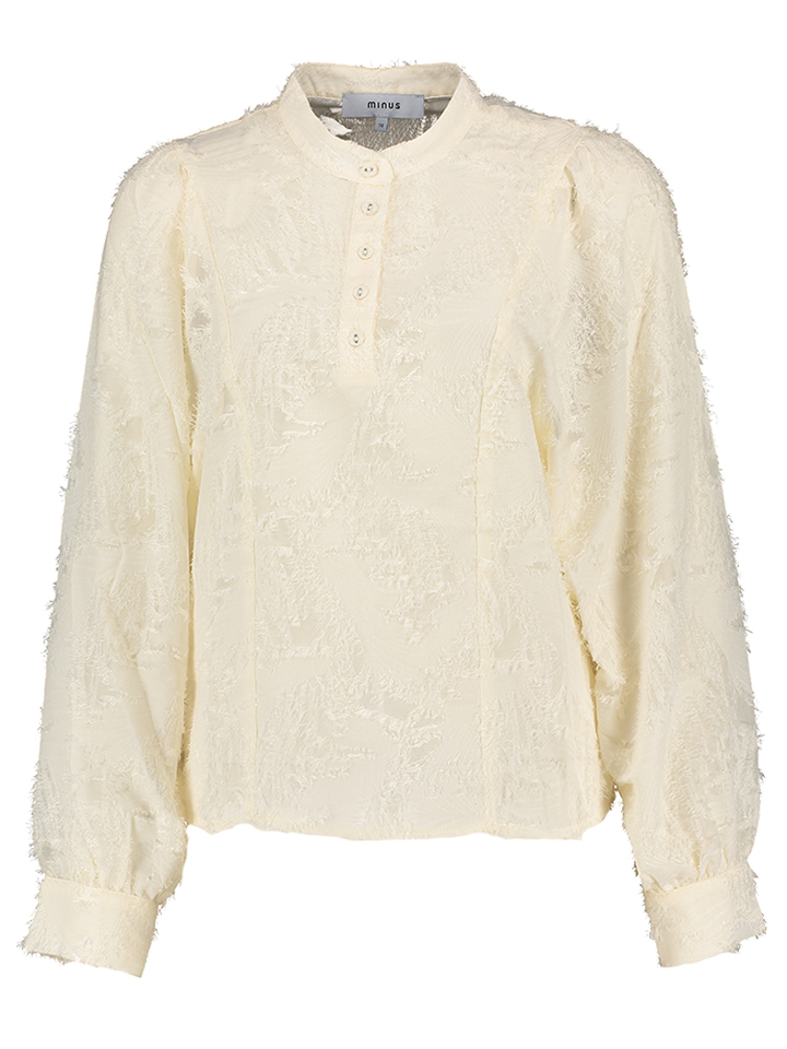 Creme kleurige bloes met textuurstof Hollie Minus
