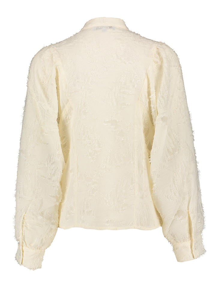 Creme kleurige bloes met textuurstof Hollie Minus