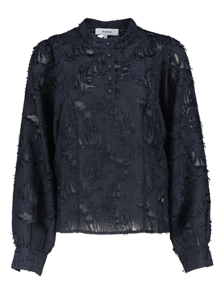 Blauwe bloes met textuurstof Hollie Bloes Minus