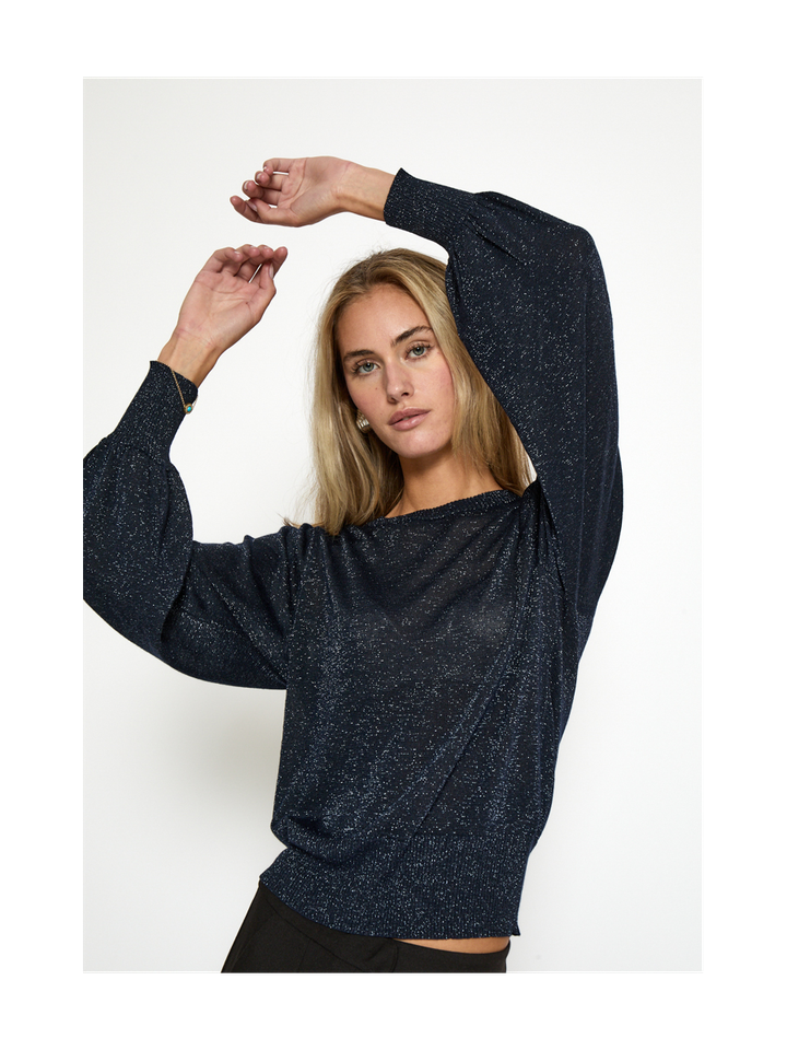 Blauwe trui met glitterdraad Liva Minus 