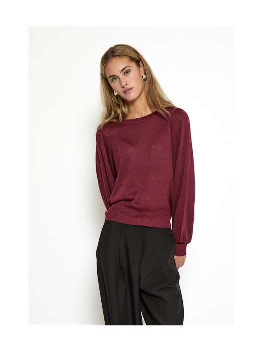 Bordeaux trui met glitterdraad Liva Minus