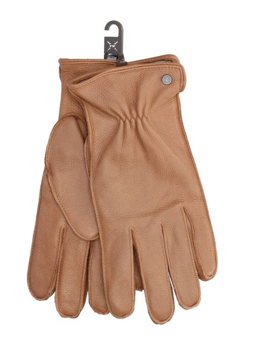 Cognac lederen handschoenen Lewis Pearlwood
