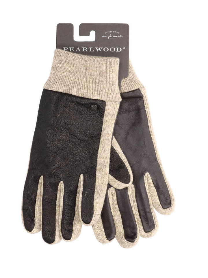 Donkerbruin lederen handschoenen Nick Pearlwood 