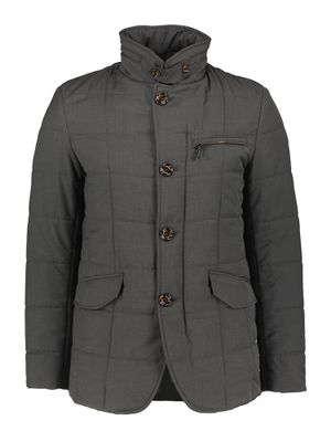 Grijze halflange geklede outdoorjas