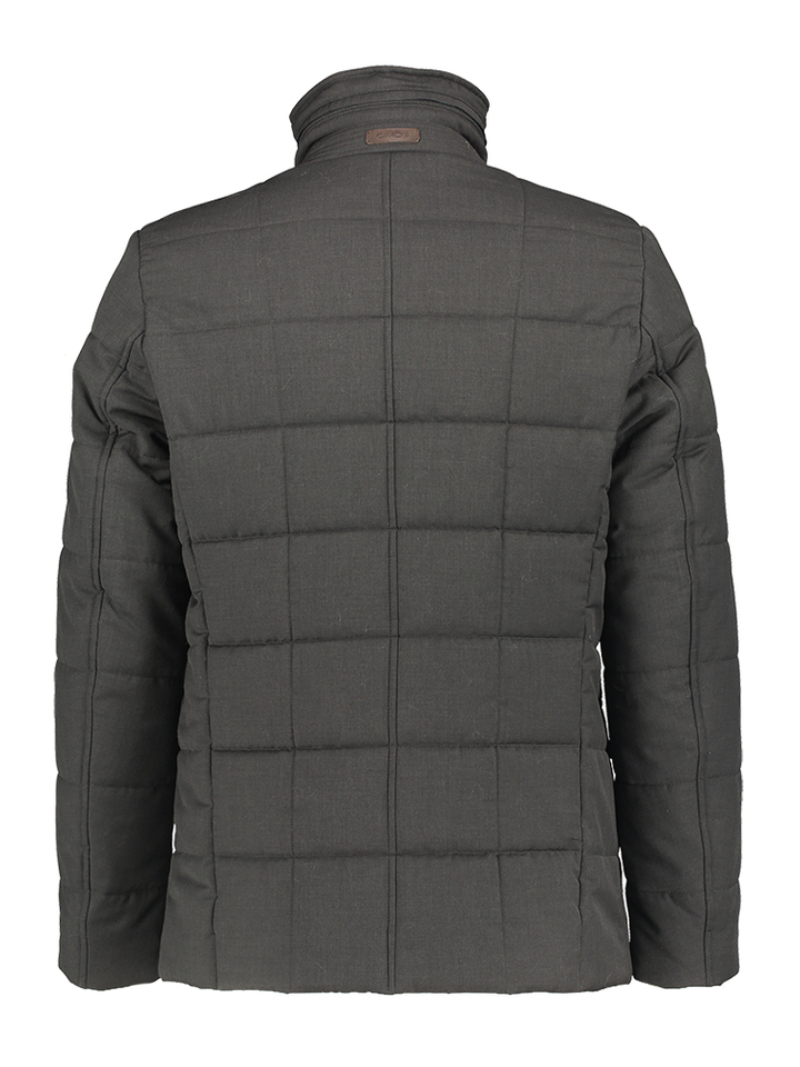 Grijze halflange geklede outdoorjas