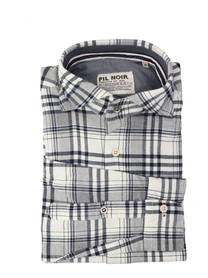 Flanellen hemd (regular fit) met lange mouwen Fil Noir