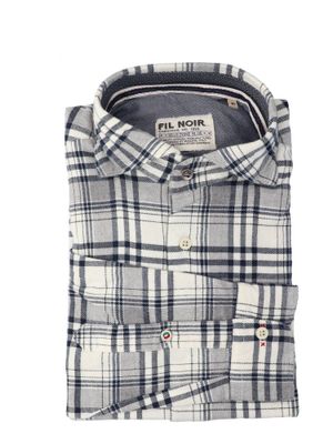 Flanellen hemd (regular fit) met lange mouwen Fil Noir