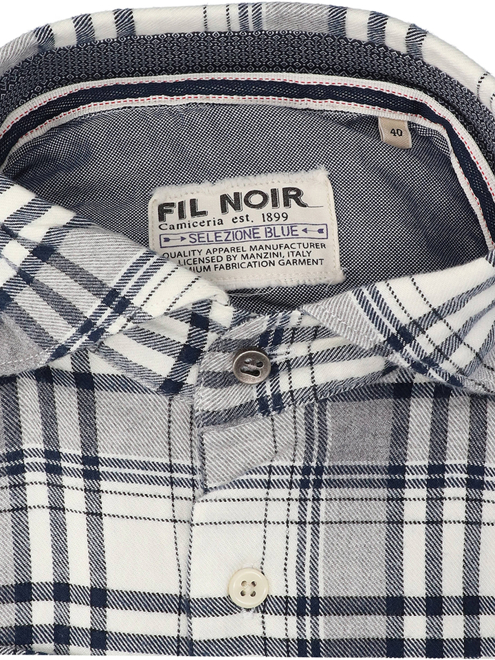 Flanellen hemd (regular fit) met lange mouwen Fil Noir